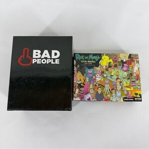 BAD PEOPLE The Party Card Game Ages 17+ and Rick & Morty Total Rickall